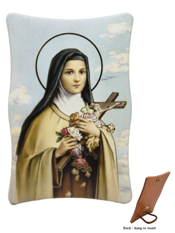 St. Theresa Hanging or Standing Plastic Plaque