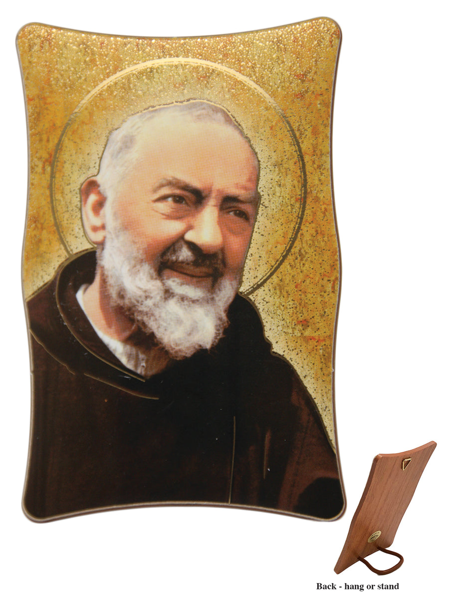 Padre Pio Hanging or Standing Plastic Plaque