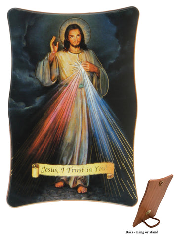 Divine Mercy Hanging or Standing Plastic Plaque