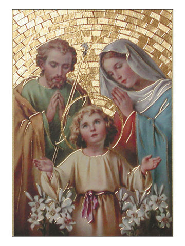 Holy Family Embossed Gold Foiled Plaque