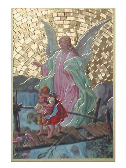 Guardian Angel Embossed Gold Foiled Plaque