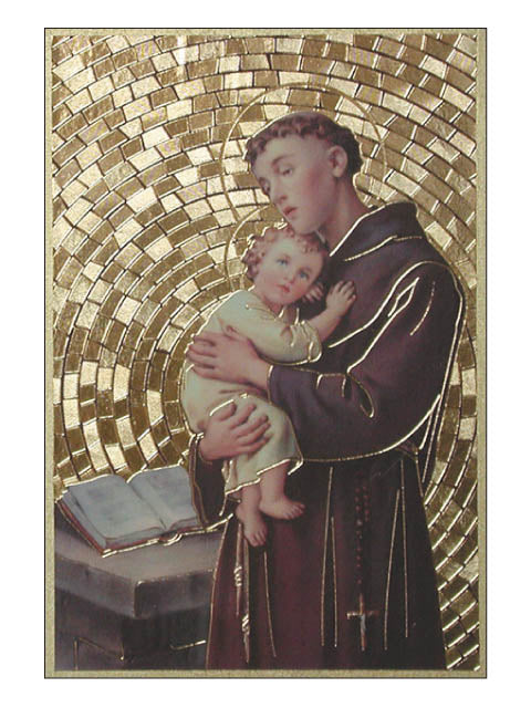 St. Anthony Embossed Gold Foiled Plaque