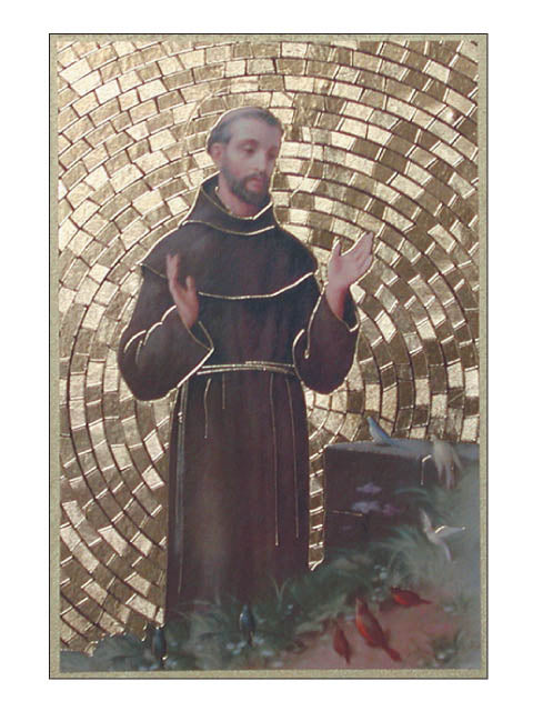 St. Francis Embossed Gold Foiled Plaque