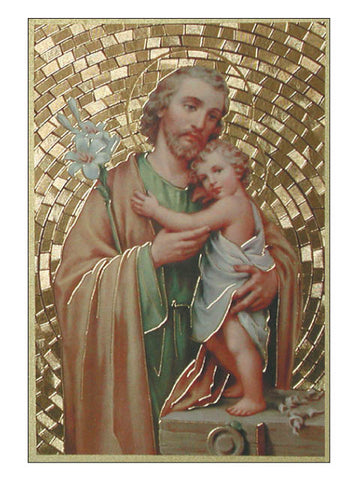St. Joseph Embossed Gold Foiled Plaque