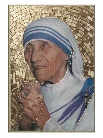 Mother Teresa Embossed Gold Foiled Plaque
