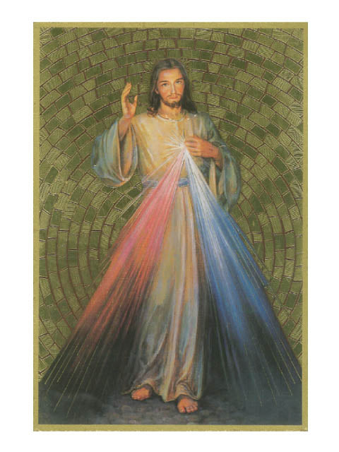 Divine Mercy Embossed Gold Foiled Plaque