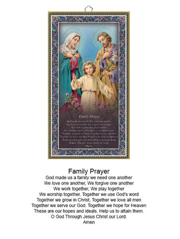 Family Prayer Gold Foiled Wood Plaque