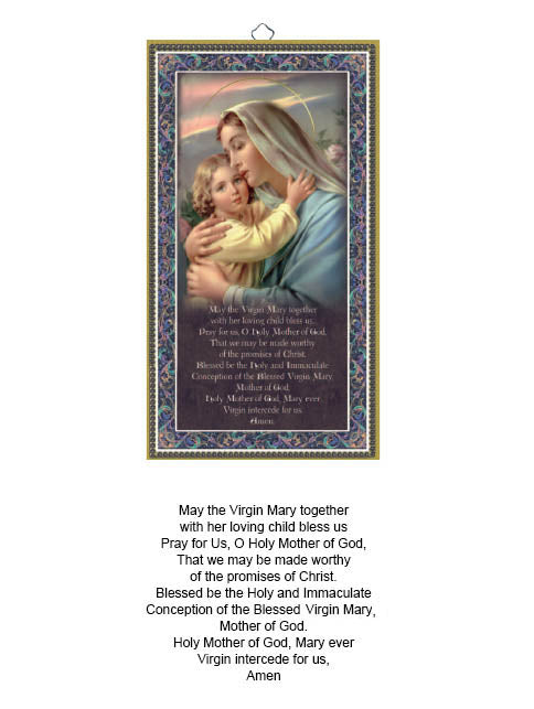 Mother & Child Prayer Gold Foiled Wood Plaque