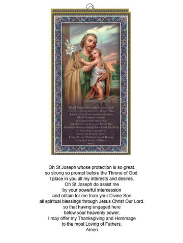 St. Joseph Prayer Gold Foiled Wood Plaque