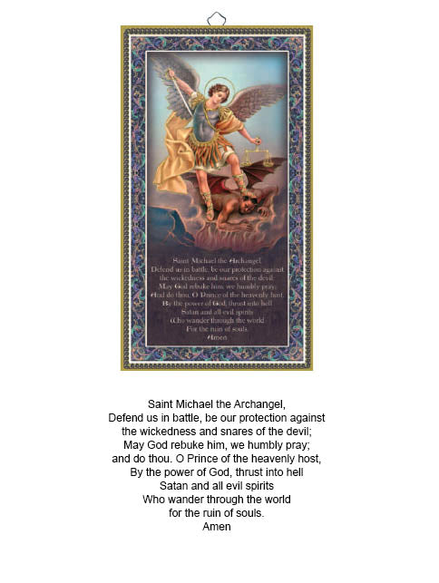 St. Michael Prayer Gold Foiled Wood Plaque