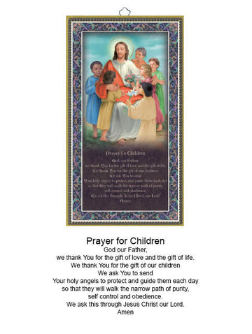Prayer for Children Gold Foiled Wood Plaque