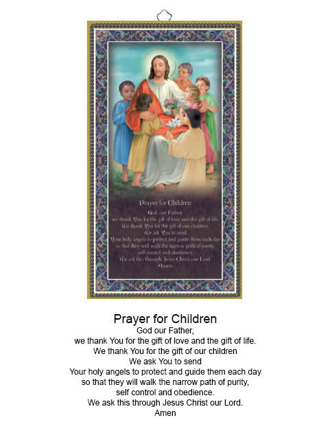 Prayer for Children Gold Foiled Wood Plaque