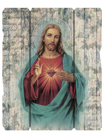 Sacred Heart Of Jesus Vintage Saint Plaque