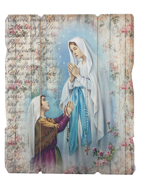 Our Lady Of Lourdes Vintage Saint Plaque