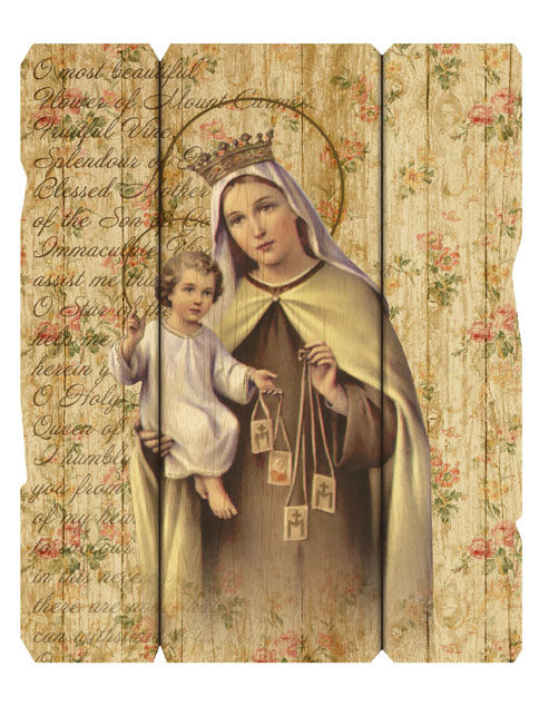Our Lady Of Mt. Carmel Vintage Saint Plaque