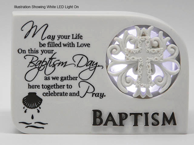 Message in Light Plaque - Baptism