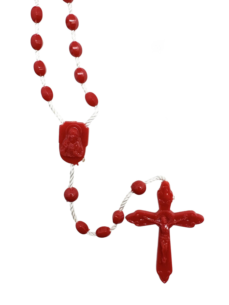 Plastic Rosary Nylon Cord - Blue / Red / Brown / Luminous / Pink / Black / White