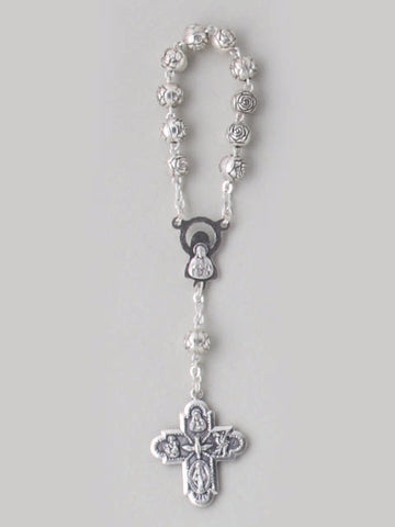 Metal Rosary Ring Rose Bead