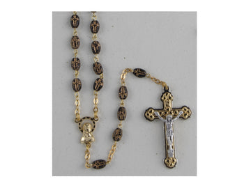 Ceramic Rosary With Cross - Black / White