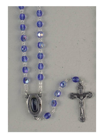 Crystal Rosary with Lourdes Water Centre Piece
