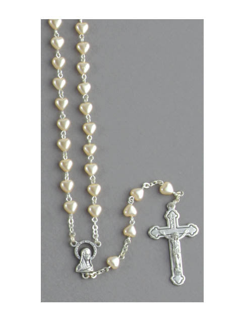 Heart Shape Bead Mother of Pearl Rosary