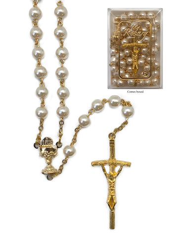Imitation Mother Of Pearl Communion Rosary