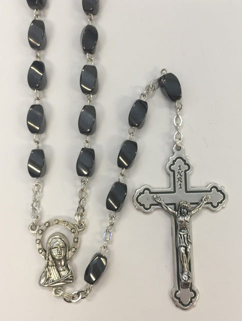 Rectangle Shaped Hematite Rosary