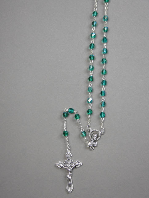 Crystal Rosary 5mm - Green / Ruby / Blue / Crystal / Black
