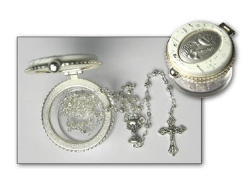 Rosary Filigree Silver Communion - Pearl Box