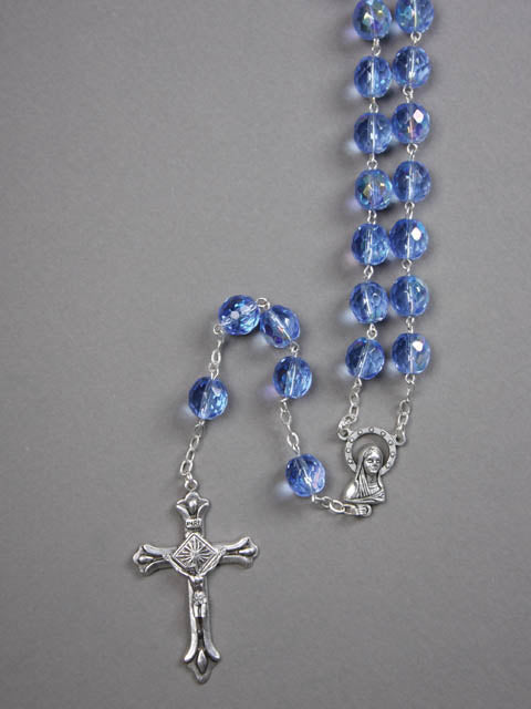 Large Crystal Rosary - Blue / Clear / Red / Pink