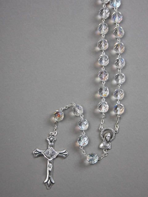 Large Crystal Rosary - Blue / Clear / Red / Pink