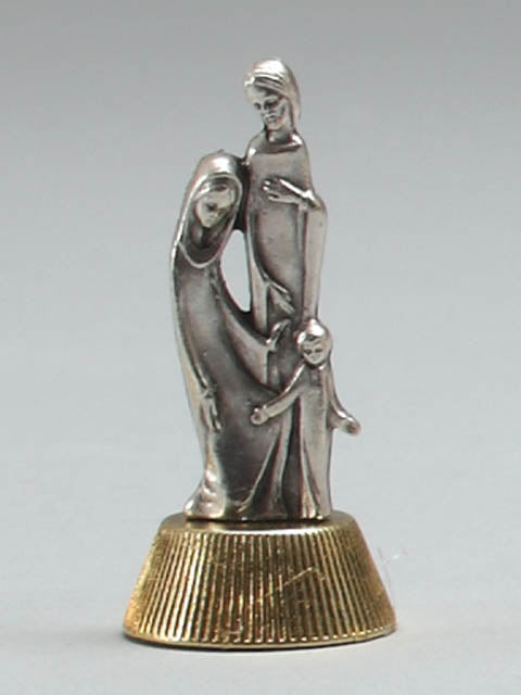 Mini Metal Statuette of Holy Family