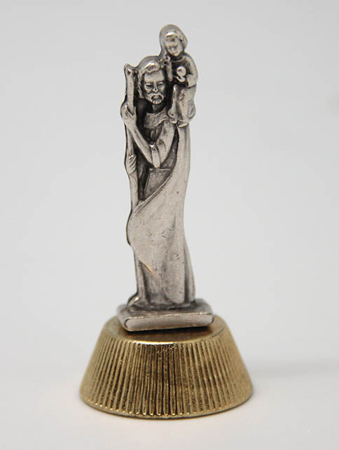 Mini Metal Statuette of St. Christopher