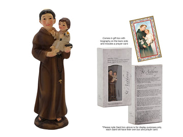 St Anthony Boxed Resin Statue With Prayer Card 9cm