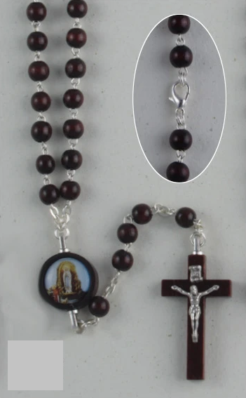 Wooden Rosary Round - Our Lady Of Lourdes